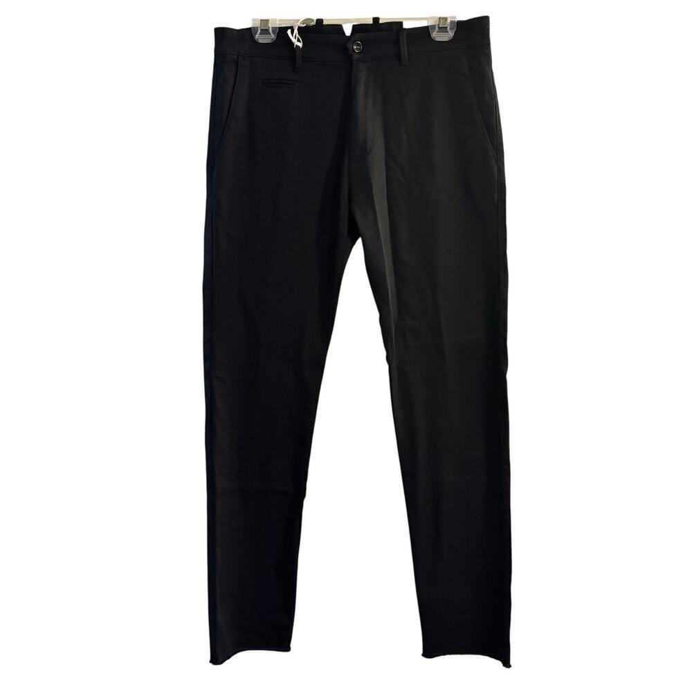 NWT Officina 36 Tosco Black Raw Hem Trousers Pant Embroidered Floral Size IT 44